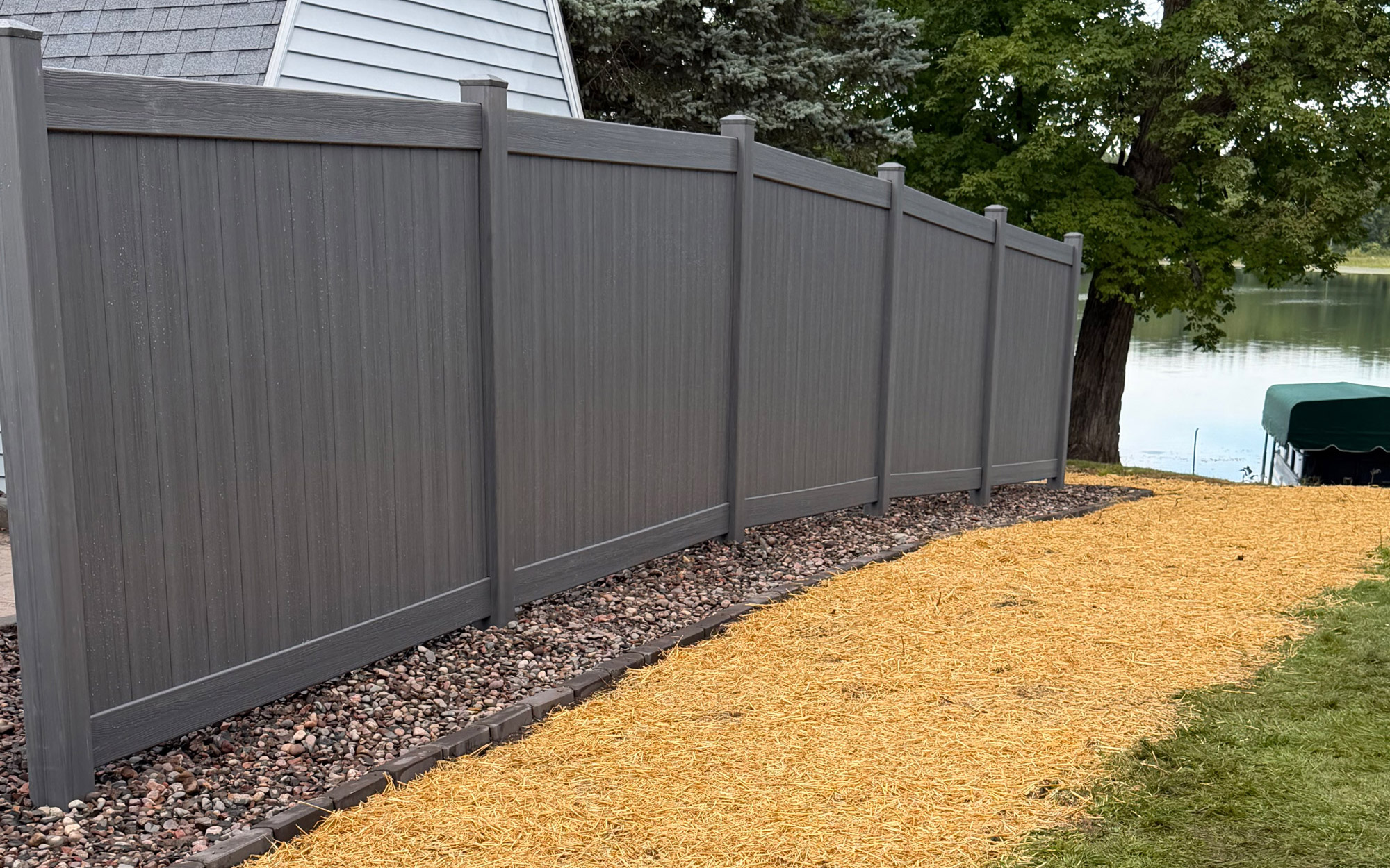 New Vinyl Privacy Fence Installation Project in Chetek, WI